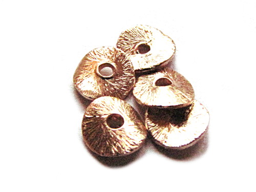Scheibe gebogen, gebrstet, Silber 925/- rosvergoldet, 6mm